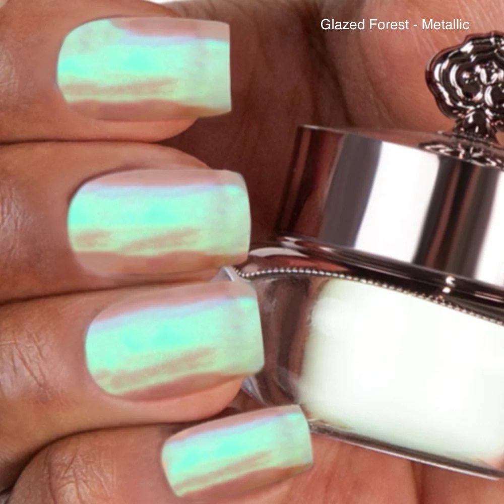 Lot of 5 New Sistaco Mineral Nail Pots - Blues, Greens, and Yellow!